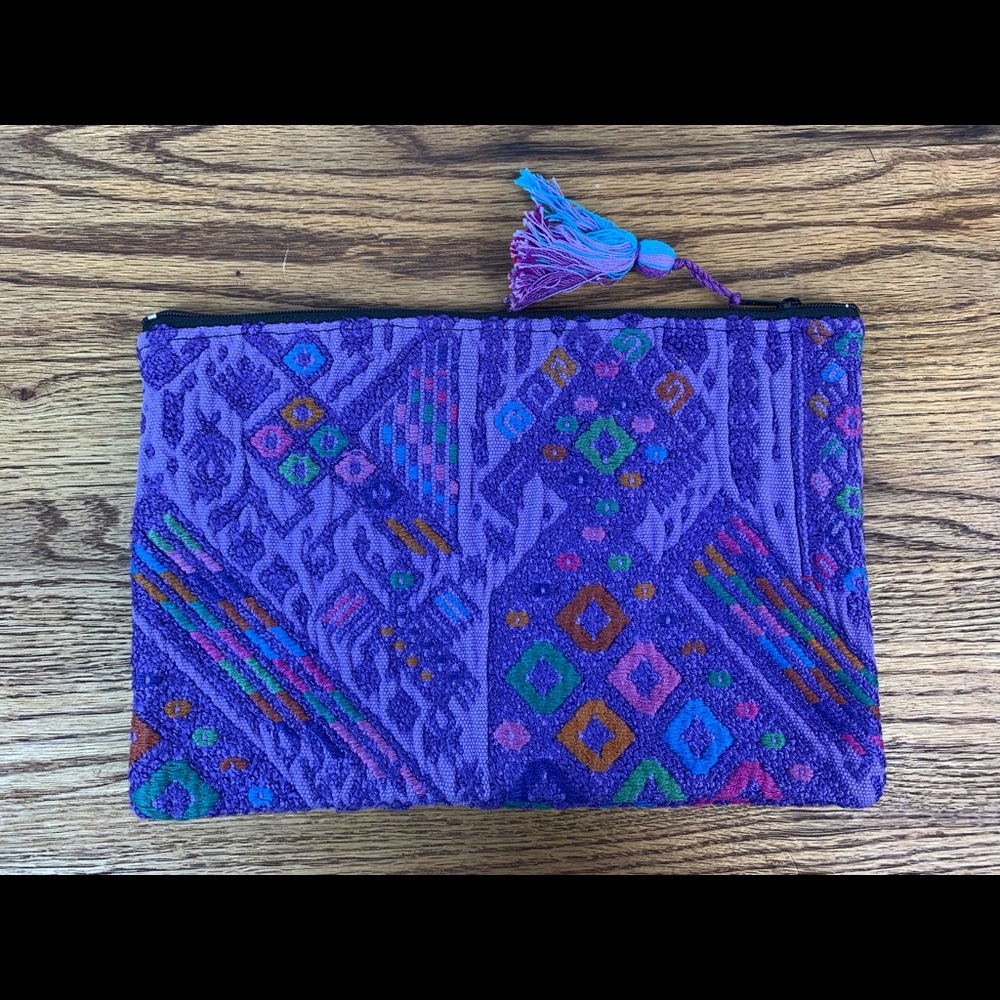 Boho bag, purse, clutch handmade huipil